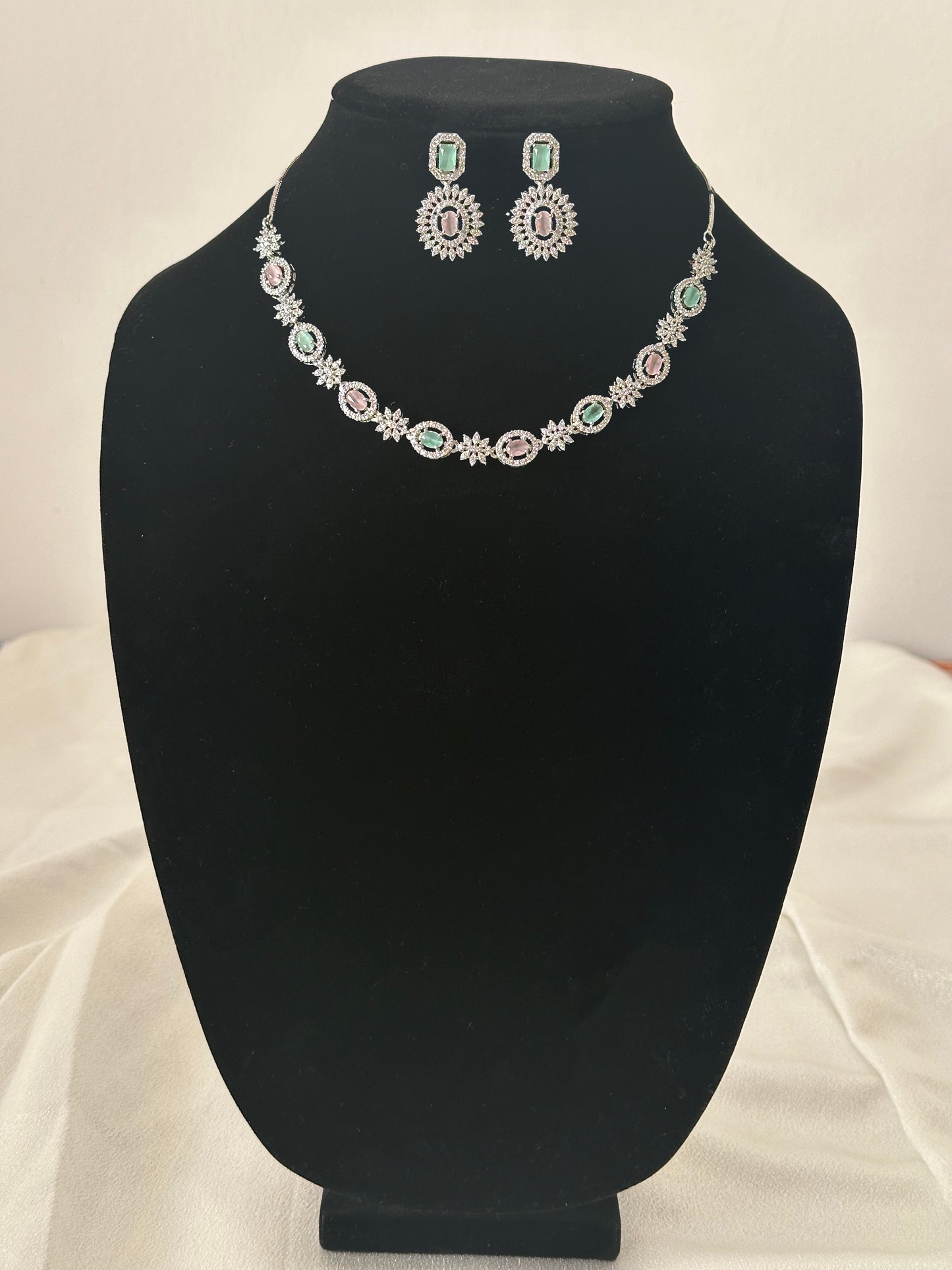 Constella - American Diamond Set - Baby Pink & Mint