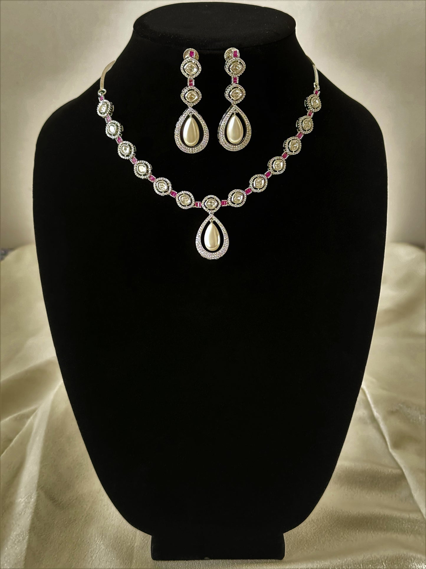 Allure- Fusion MOP AD Necklace Set- Ruby