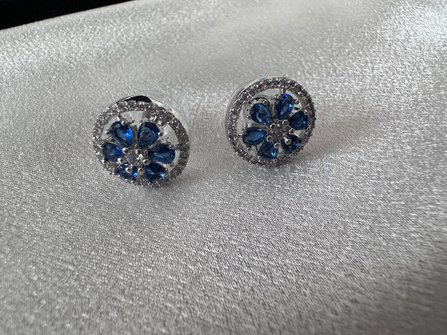 Flower Design AD Stud Earring