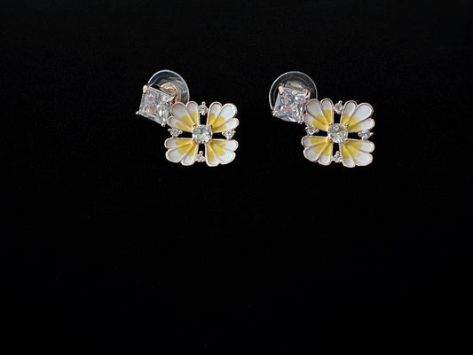 Dia Flower Drop Earring