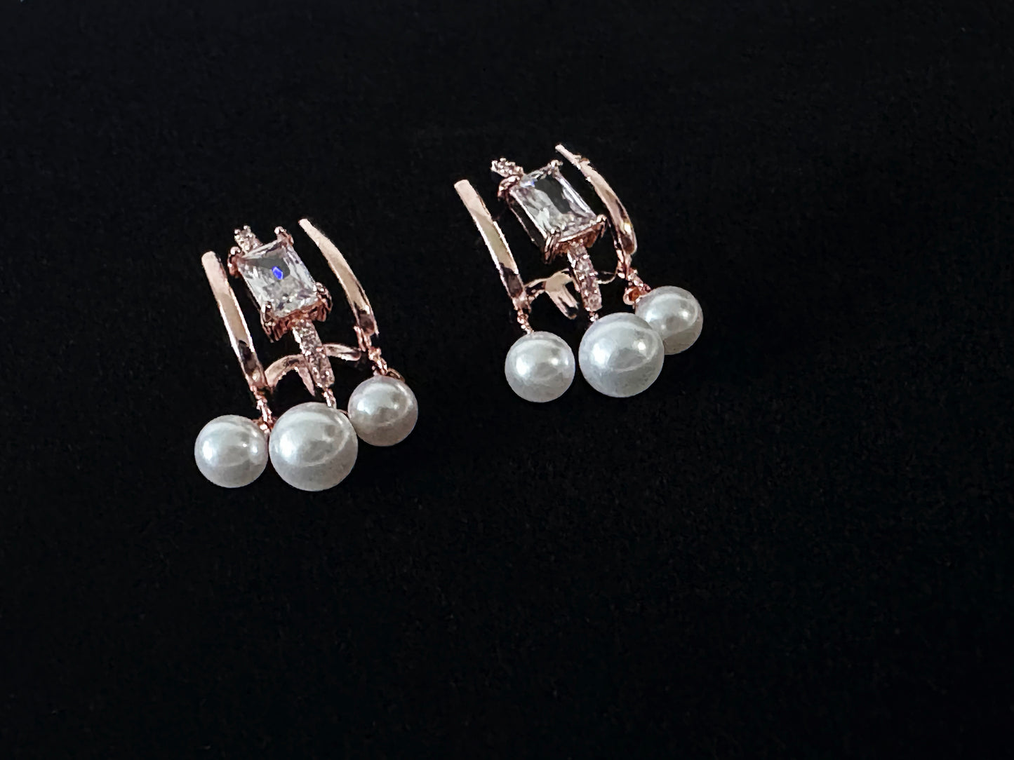Half-Moon Pearl Drop Earring