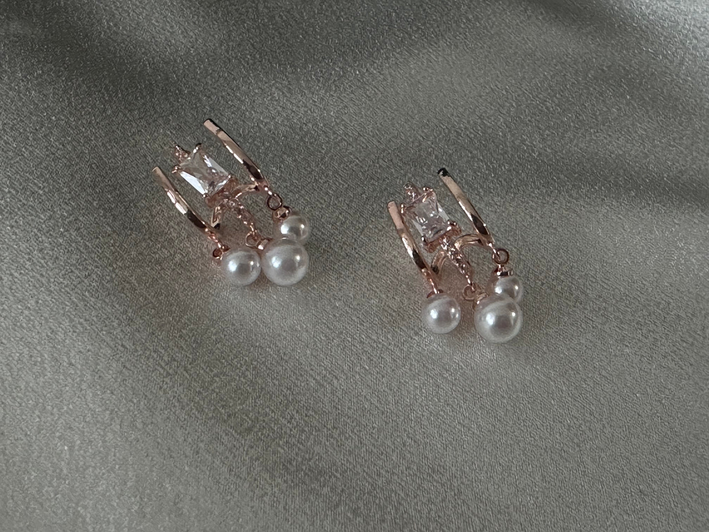 Half-Moon Pearl Drop Earring