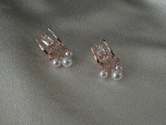Half-Moon Pearl Drop Earring