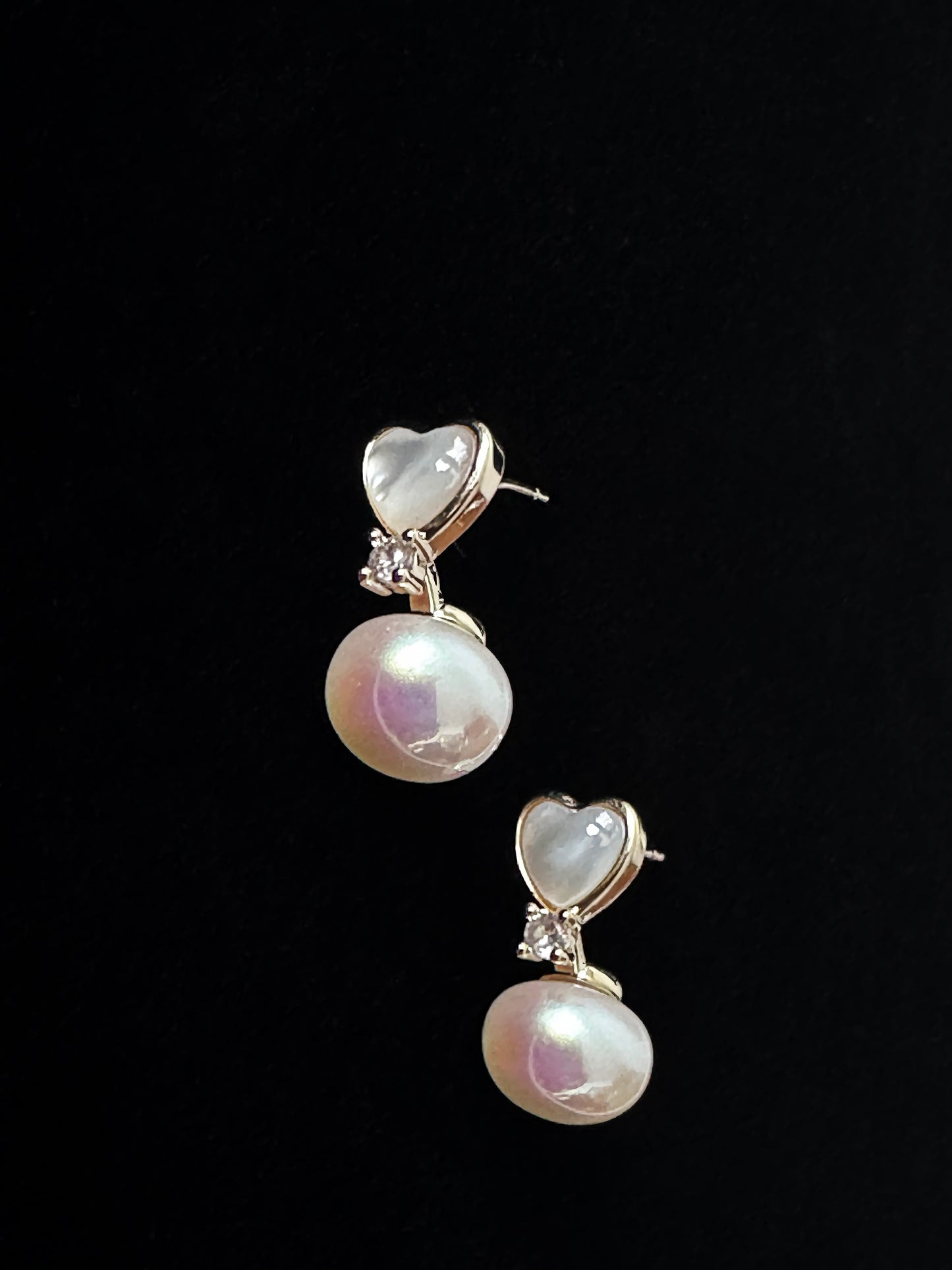 MOP Heart Design Dangle Earring