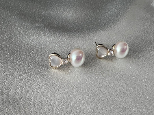 MOP Heart Design Dangle Earring
