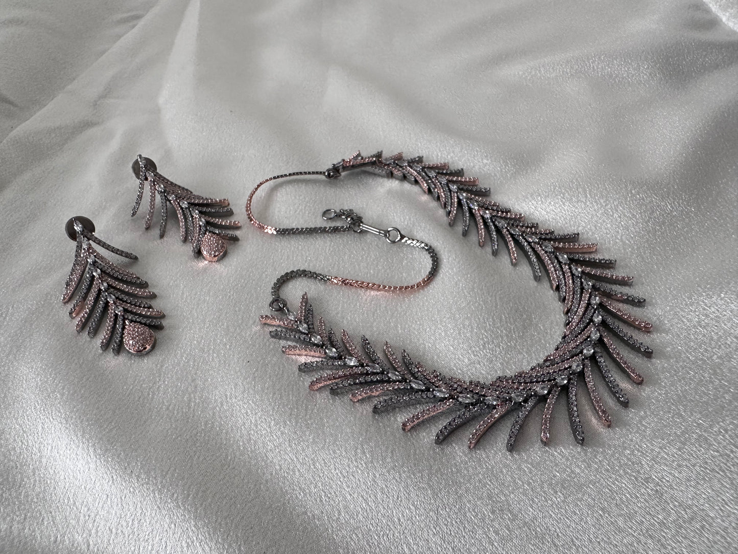 Black Rose Plated American Diamond Set