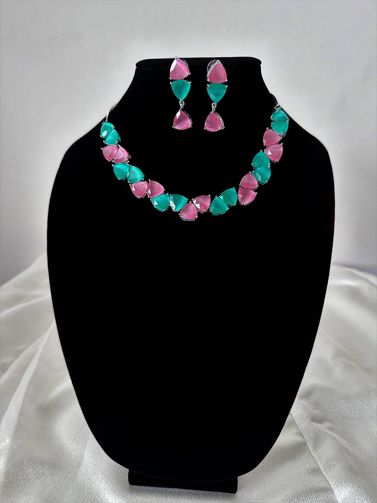 Gemma American Diamond Set - Mint & Rose