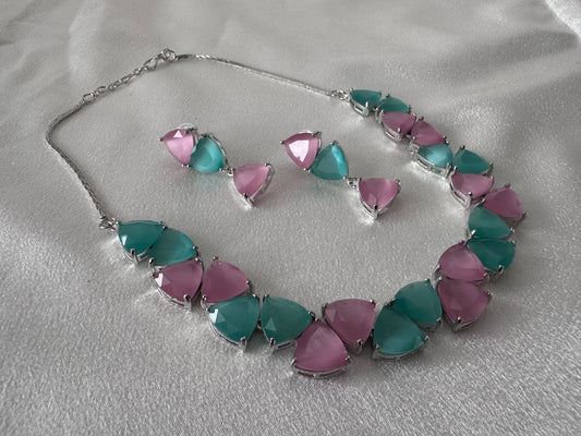 Gemma American Diamond Set - Mint & Rose