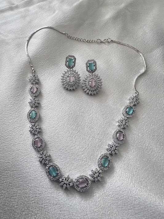Constella - American Diamond Set - Baby Pink & Mint