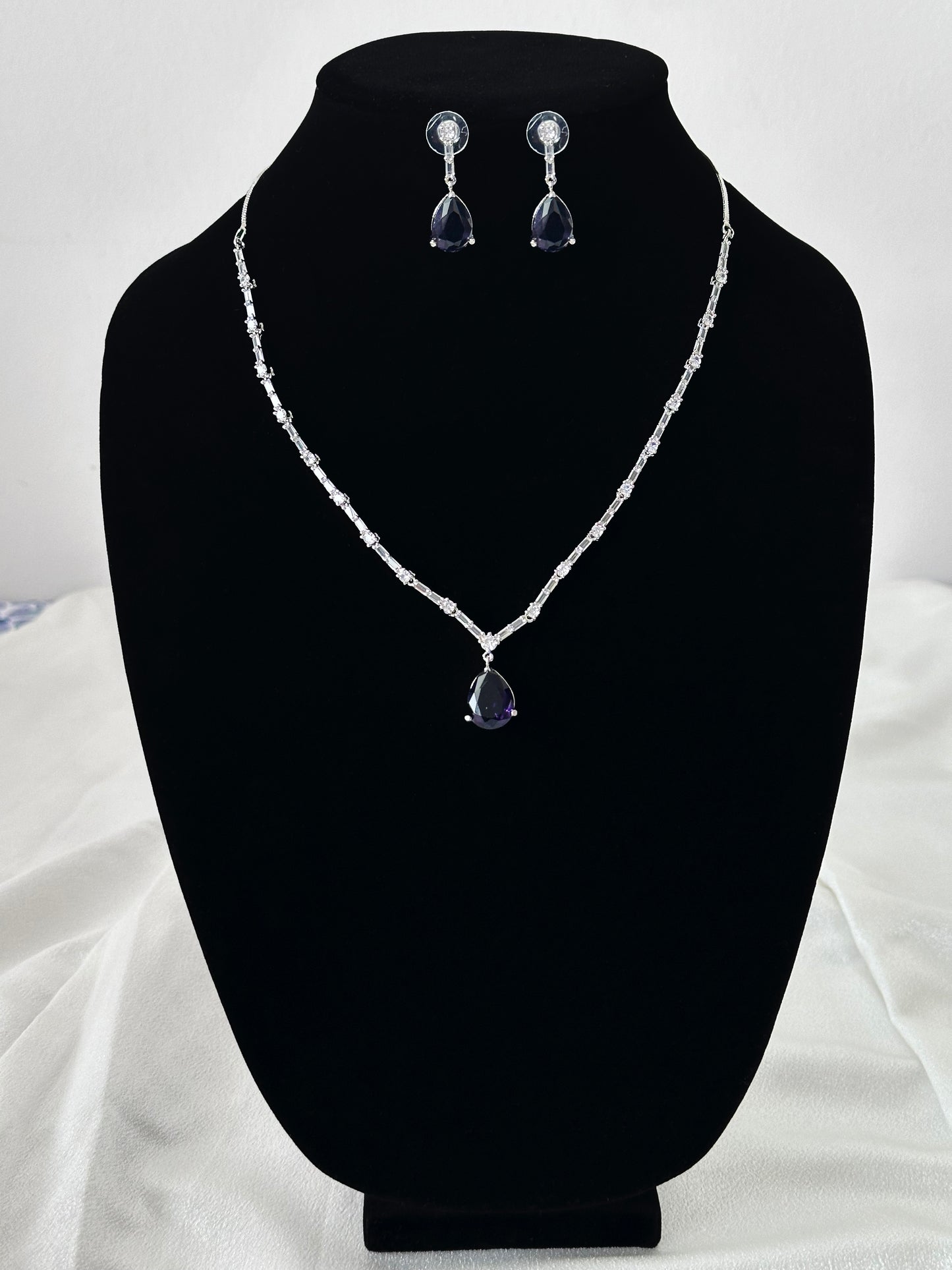 Dia- Pear drop American Diamond Set