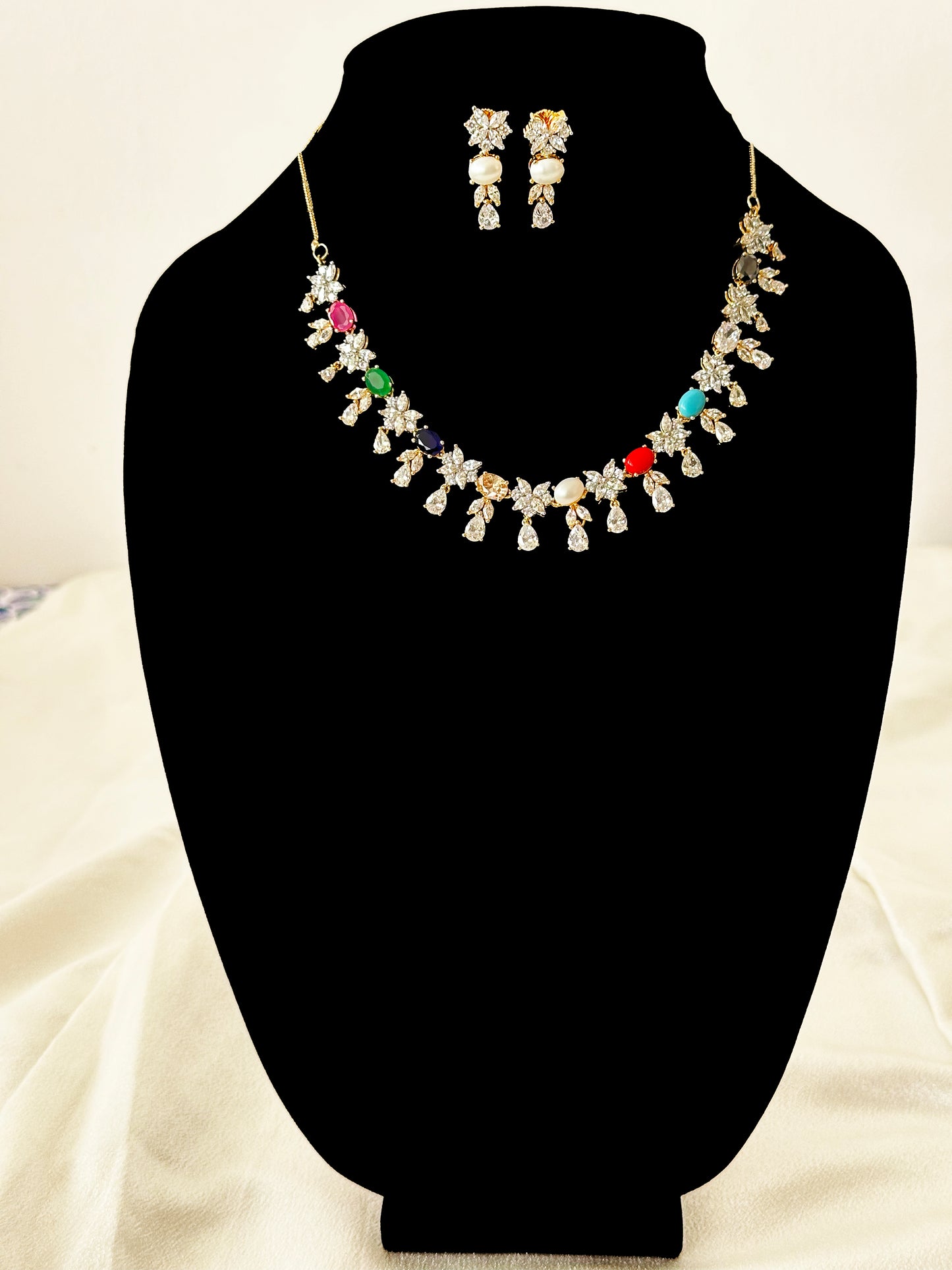 Allure- Multi Stone AD Necklace Set