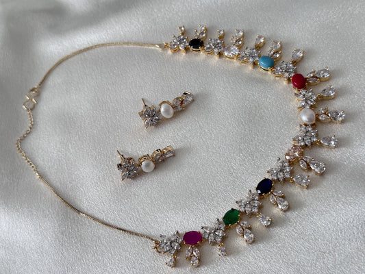 Allure- Multi Stone AD Necklace Set