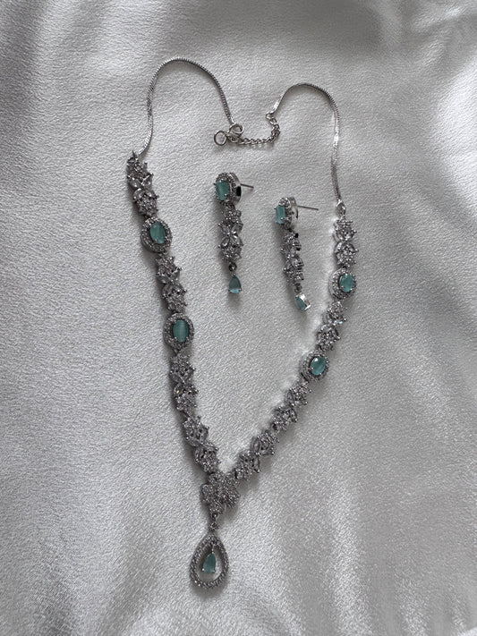 Constella- Pear Drop AD Necklace Set - Mint