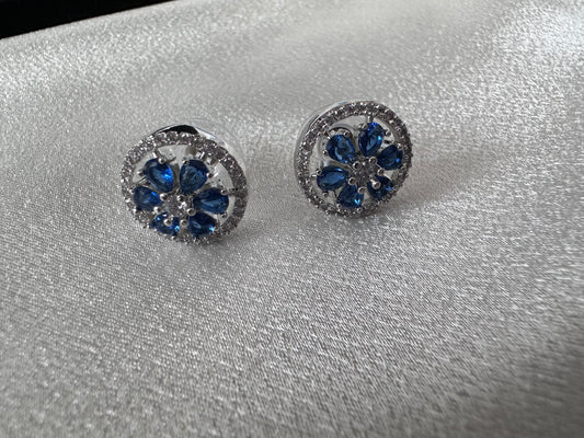 Flower Design AD Stud Earring