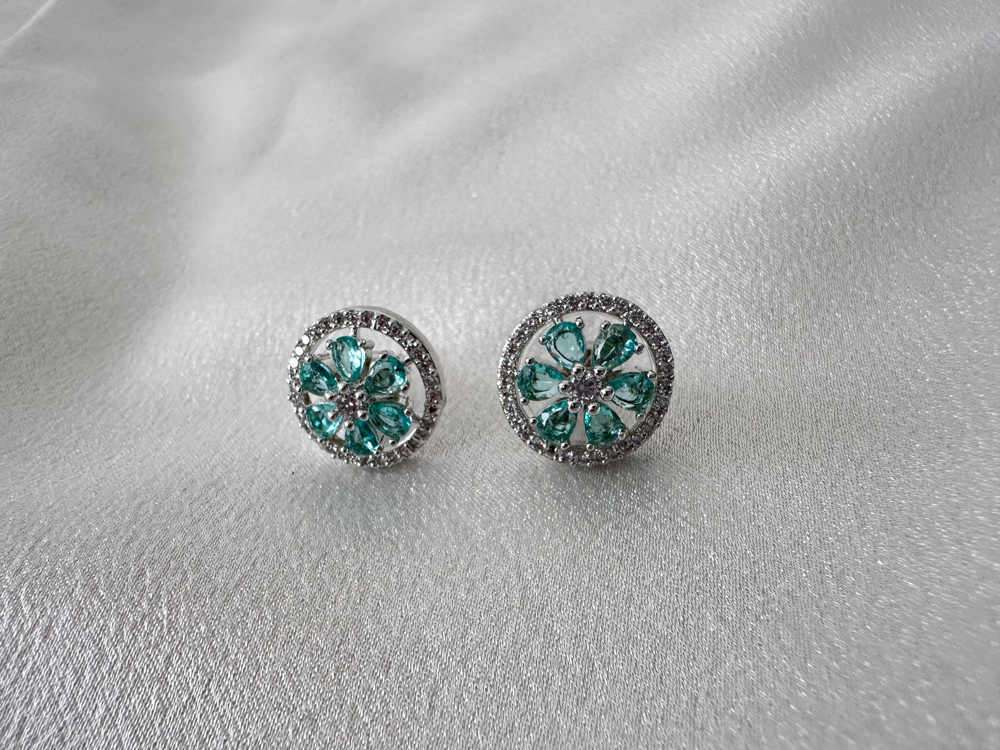 Flower Design AD Stud Earring
